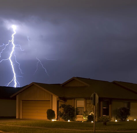 summer storm on roof